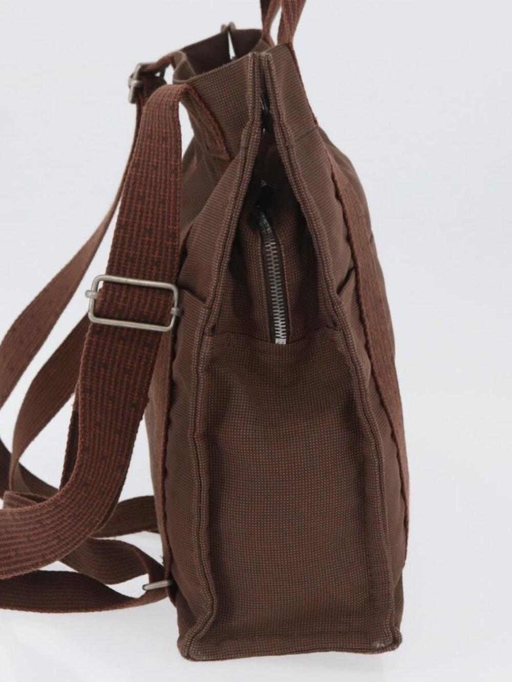 HERMES Her Line Sac A Dos Backpack Canvas Brown Silver Auth ARZ289 - Picture 5 of 16
